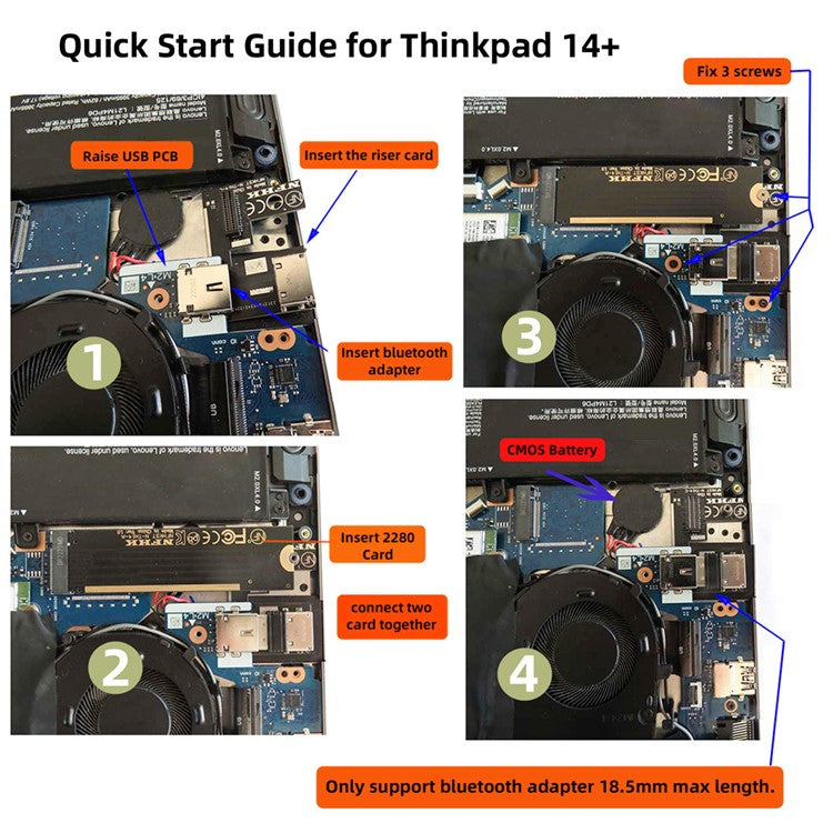PCI-E 3.0 M.2 M-key to Oculink SFF-8612 SFF-8611 Host Adapter for ThinkBook 14+ Laptop External Graphics Card & SSD