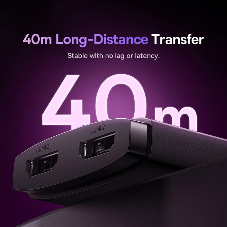 BASEUS AirJoy Series 2-in-1 Bidirectional HDMI Switcher 4K HD Video 2 Input 1 Output HDMI Adapter - Black