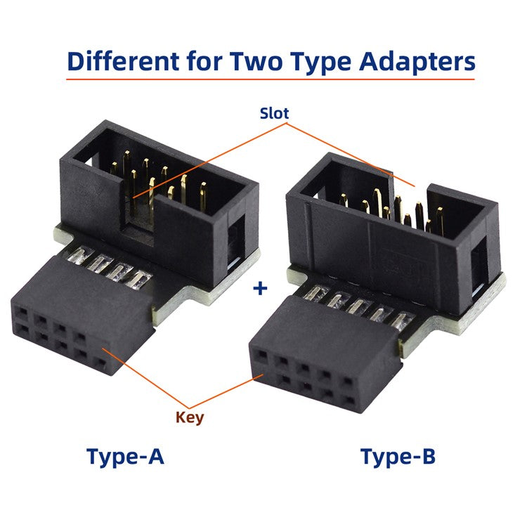 U2-052 1 Set Down & Up Angled USB 2.0 10Pin 9Pin Header Male to Female Extension Adapter Motherboard Connector