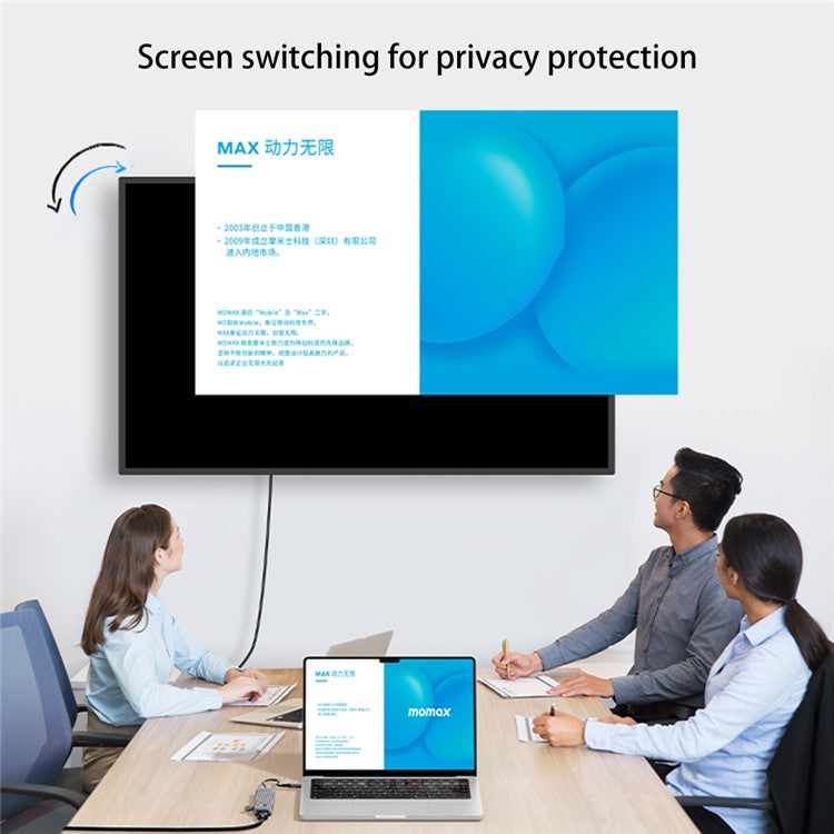 MOMAX ONELINK 7-in-1 Multi-Port Type-C Docking Station Portable PD 100W USB-C Hub Adapter - Dark Grey