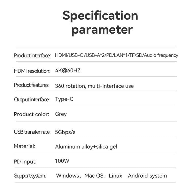 BLUEENDLESS ST102 10-in-1 Docking Station Tablet Stand Multi-Angle Adjustable Mobile Phone Holder Hub Adapter