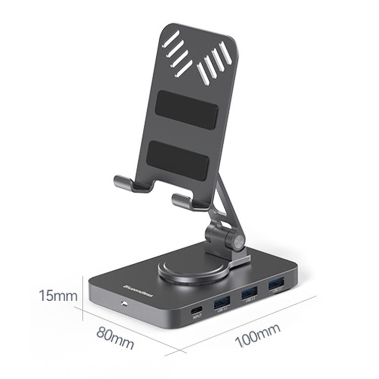 BLUEENDLESS ST102 10-in-1 Docking Station Tablet Stand Multi-Angle Adjustable Mobile Phone Holder Hub Adapter