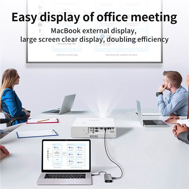 BS6A 6-in-1 Hub USB3.0 x 3 + HD + RJ45 + Type-C PD 100W Fast Charging Docking Station