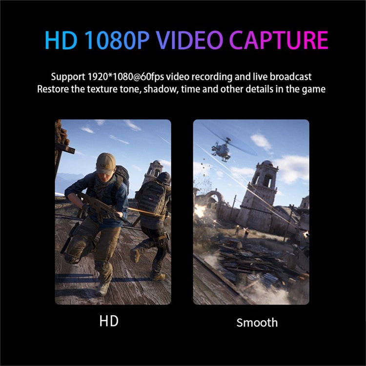 HDMI Female to USB3.0 + Type-C Male Adapter 2-in-1 1080P / 60Hz Gaming HD Video Capture Card Dongle
