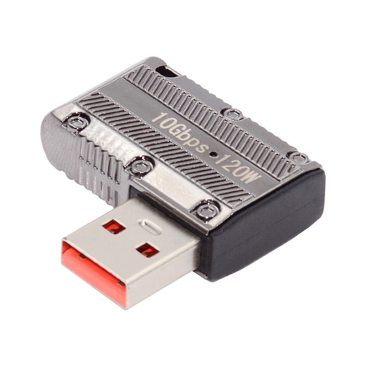 UC-029-TC001 USB 3.1 Type C Female to USB 3.0 Type-A Male 90 Degree Right Angled Flat Type 10Gbps Data 120W Power Adapter