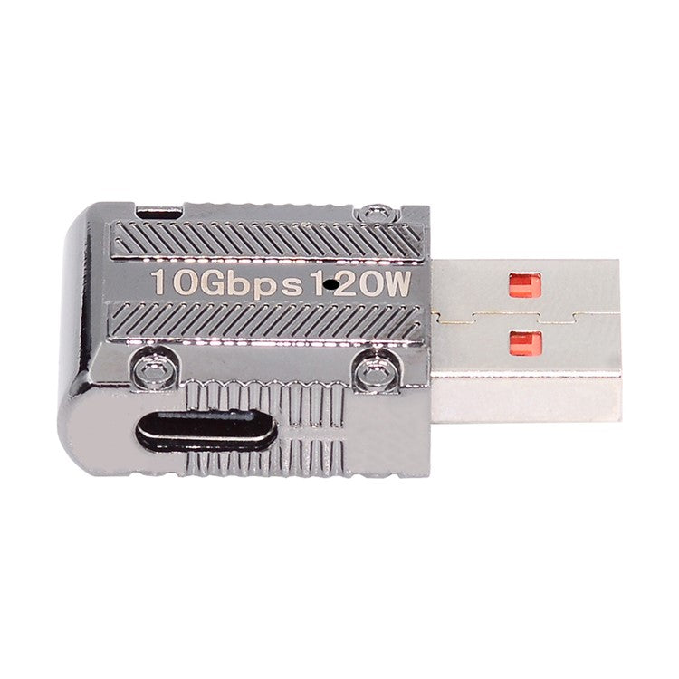 UC-029-TC004 USB 3.1 Type C Female Left Angled to USB 3.0 Type-A Male Straight Type 10Gbps 120W Power Adapter