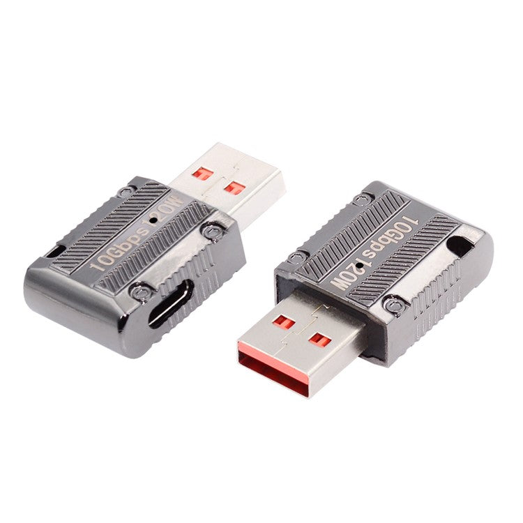 UC-029-TC004 USB 3.1 Type C Female Left Angled to USB 3.0 Type-A Male Straight Type 10Gbps 120W Power Adapter