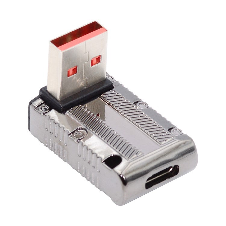 UC-029-TC007 USB 3.1 Type C Female to USB 3.0 Type-A Male 90 Degree Down Angled Type 10Gbps 120W Power Adapter