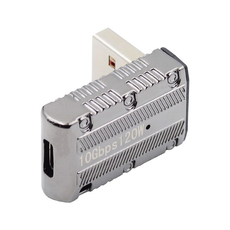 UC-029-TC007 USB 3.1 Type C Female to USB 3.0 Type-A Male 90 Degree Down Angled Type 10Gbps 120W Power Adapter