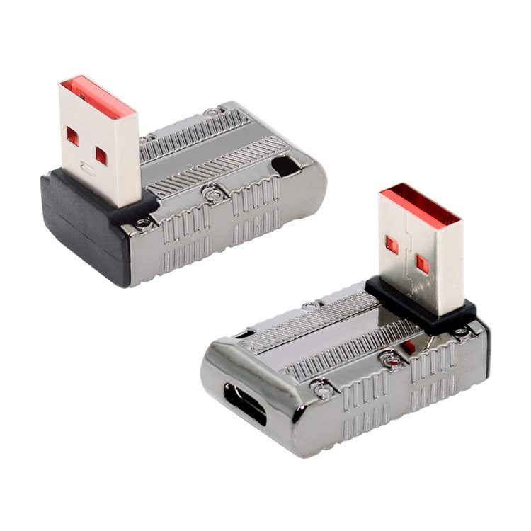 UC-029-TC007 USB 3.1 Type C Female to USB 3.0 Type-A Male 90 Degree Down Angled Type 10Gbps 120W Power Adapter