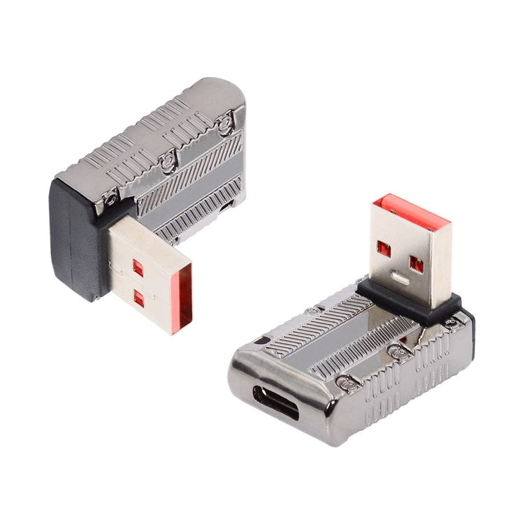 UC-029-TC008 USB 3.1 Type C Female to USB 3.0 Type-A Male 90 Degree Up Angled Type Power Adapter 10Gbps 120W Mini Converter