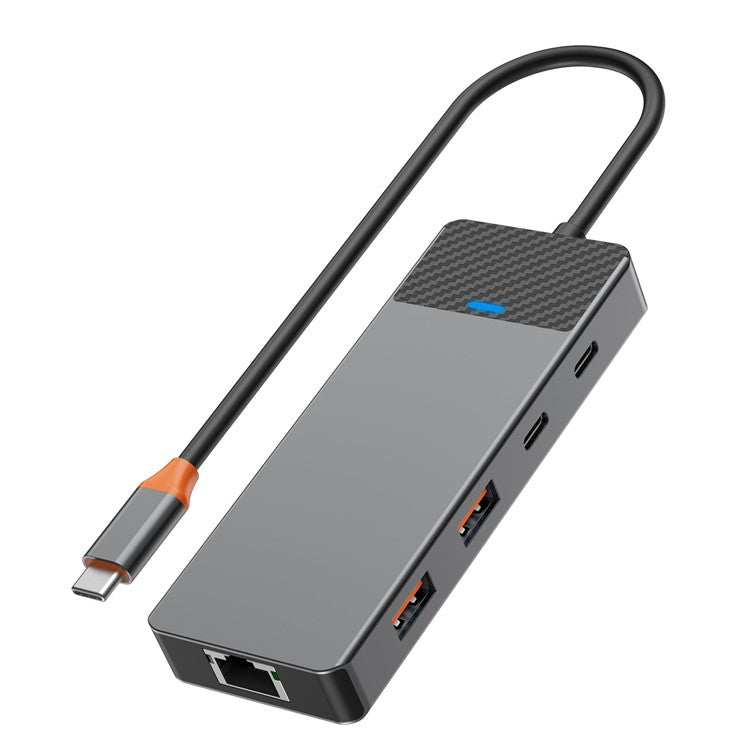 WIWU A923RPT USB-C Adapter to USB 3.1x2+USB 2.0x2+PD 100W+USB-C 3.1+2 Card Reader Slots+LAN 1000Gigabit