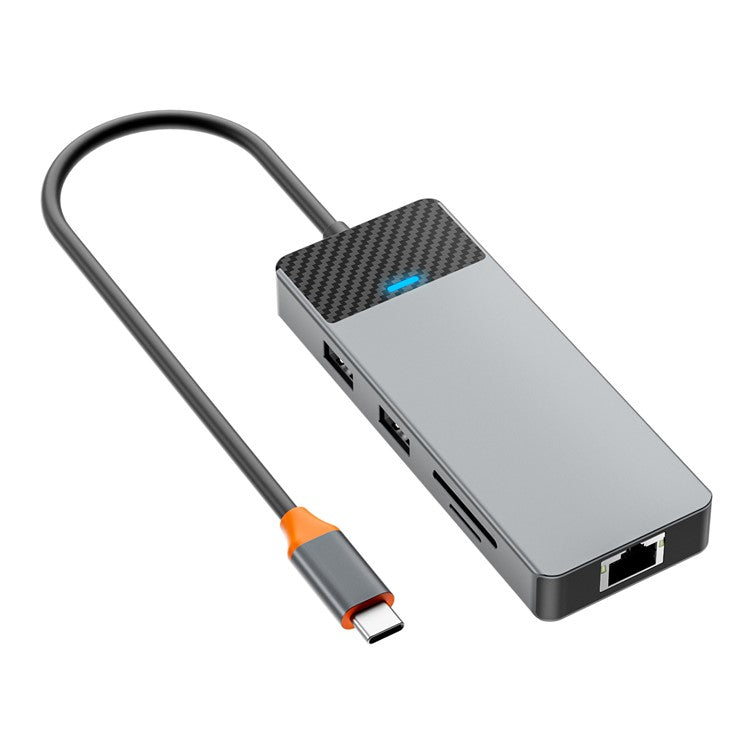 WIWU A923RPT USB-C Adapter to USB 3.1x2+USB 2.0x2+PD 100W+USB-C 3.1+2 Card Reader Slots+LAN 1000Gigabit