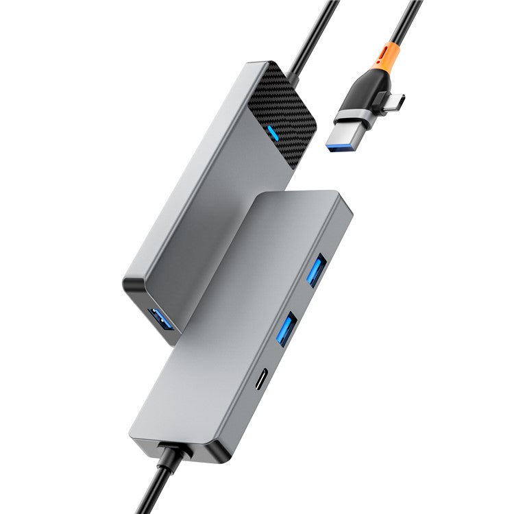 WIWU A431C Linker Series USB-A&C Hub Adapter 4-in-1 Portable Docking Station with 3 USB3.0+USB-C 3.0
