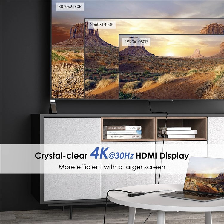 WAVLINK UHP3413 6-in-1 Hub Adapter USB-C Docking Station Support 4K / 100W for MacBook Pro / Air / Thunderbolt 3 / Type-C Devices