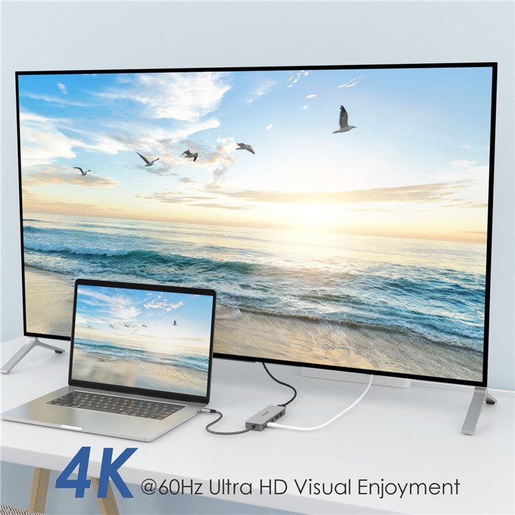 WAVLINK UHP3415 10Gbps Type-C Hub Adapter PD 100W Charging 4K HD Video Multi-Port Converter for MacBook