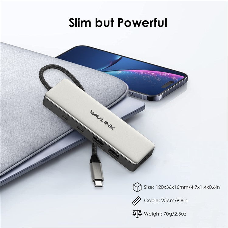 WAVLINK UHP3415 10Gbps Type-C Hub Adapter PD 100W Charging 4K HD Video Multi-Port Converter for MacBook