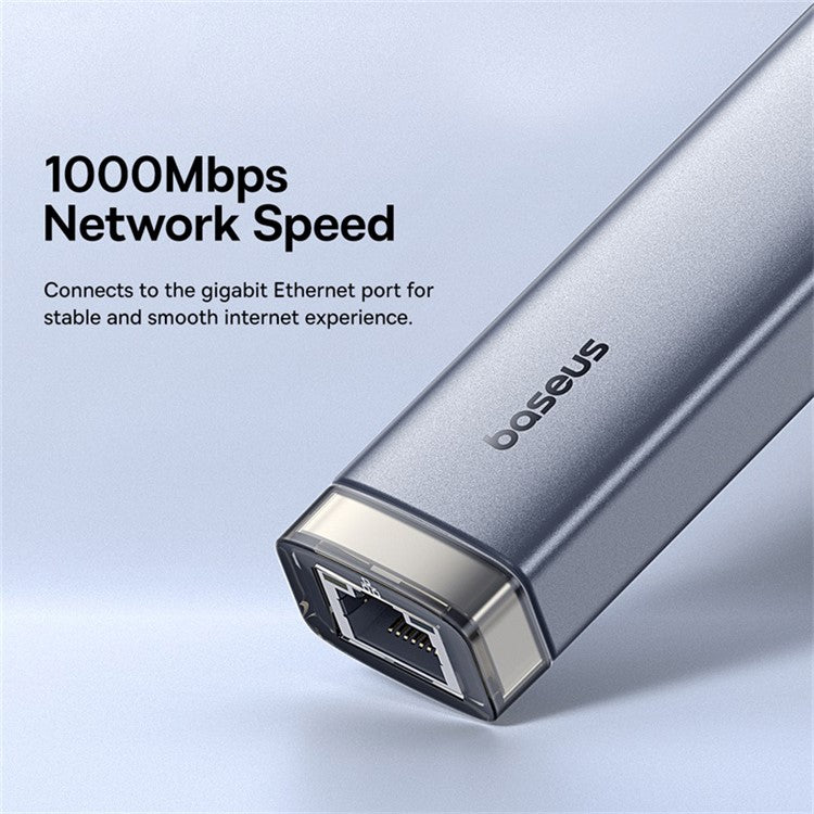 BASEUS BS-OH165 UltraJoy Series 5-Port HUB AIR 5-In-1 Multi-Port Adapter to HD 4K, 2xUSB 3.0, PD, RJ45