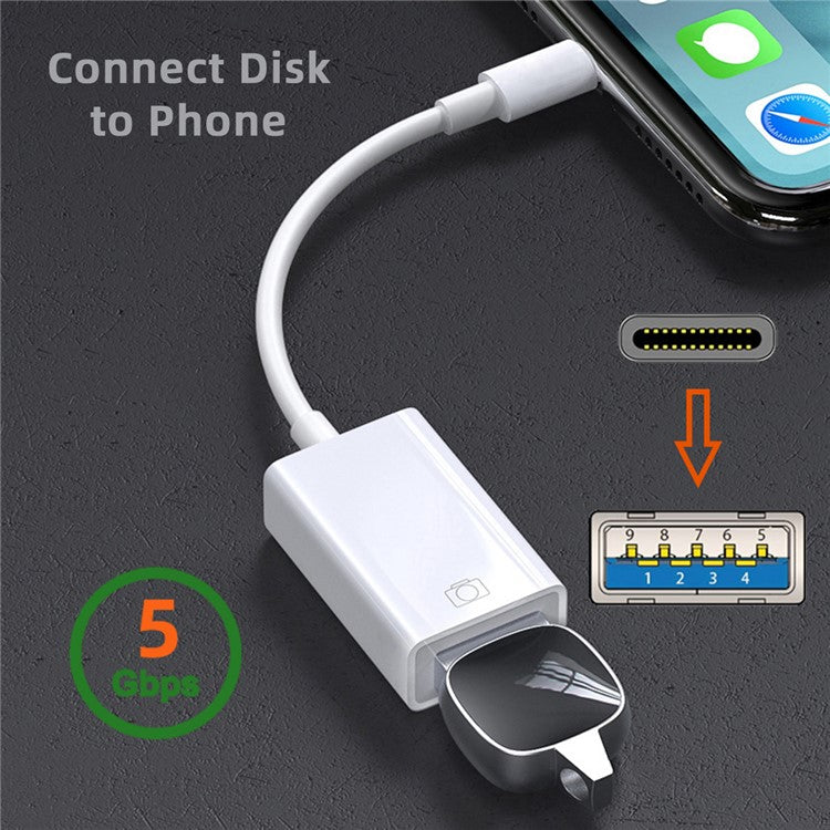 UC-155-TC001 Type-C to Type-A USB3.0 Female Adapter Compatible with Macbook Laptop Tablet Phone