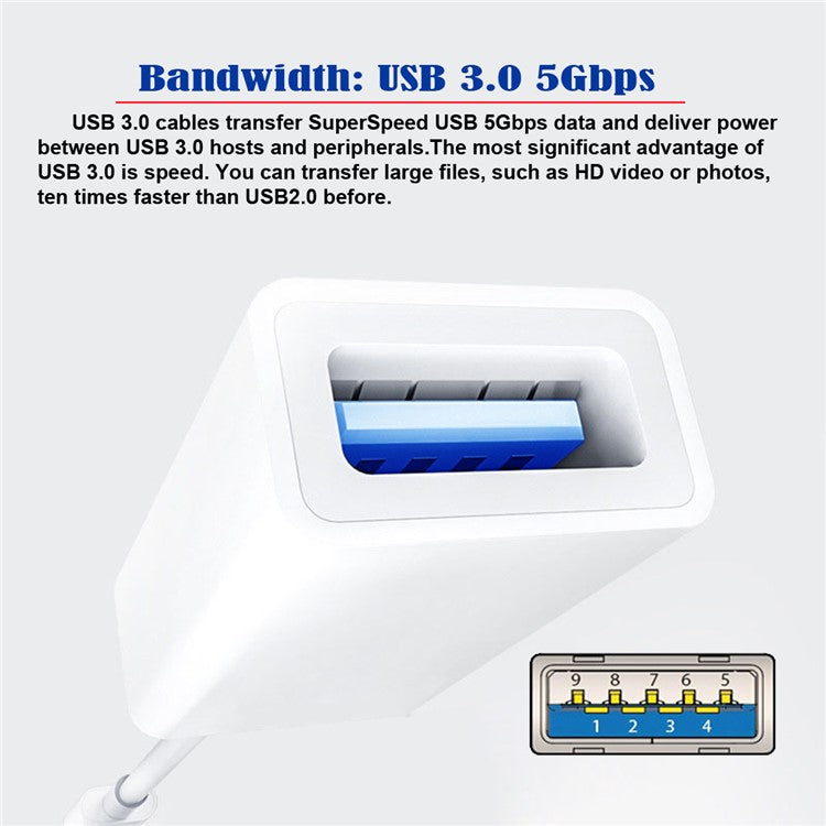 UC-155-TC001 Type-C to Type-A USB3.0 Female Adapter Compatible with Macbook Laptop Tablet Phone