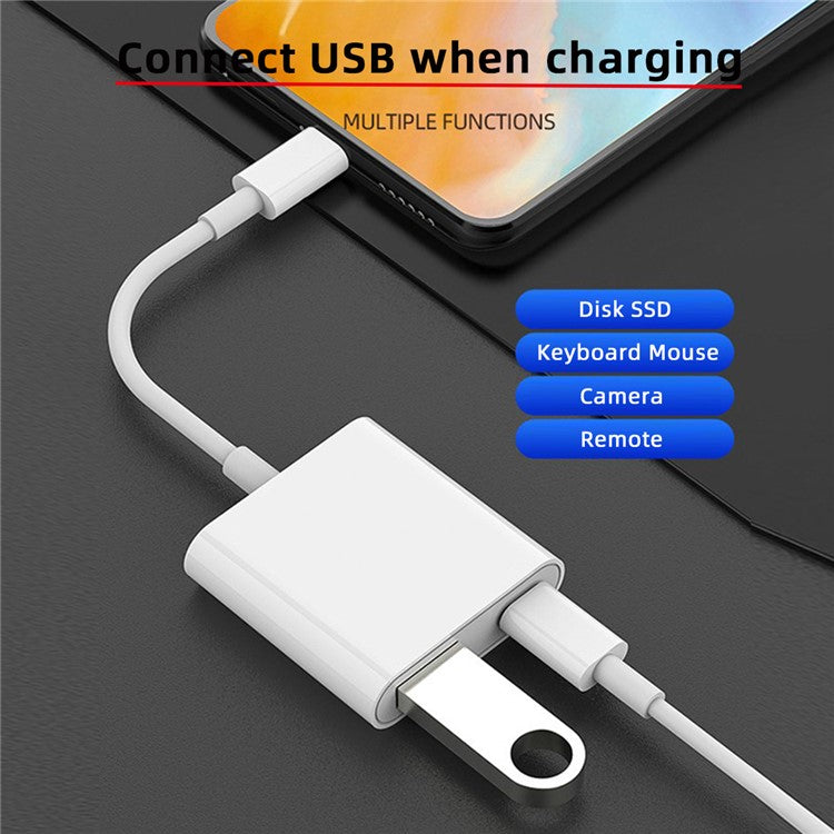 UC-155-TC002 Type-C to Type-A USB3.0 Female with PD Power Charge Adapter Compatible with Macbook Laptop Tablet Phone