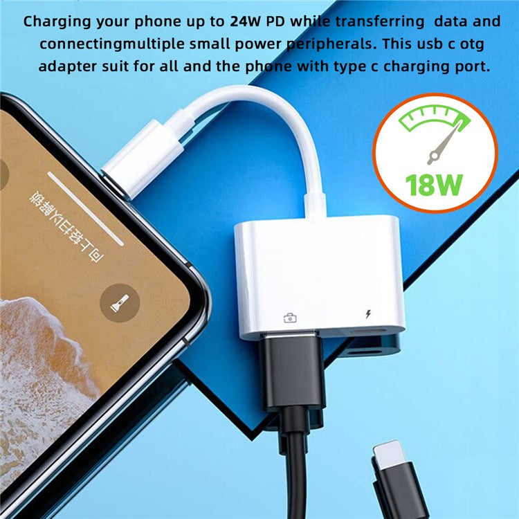 UC-155-TC002 Type-C to Type-A USB3.0 Female with PD Power Charge Adapter Compatible with Macbook Laptop Tablet Phone