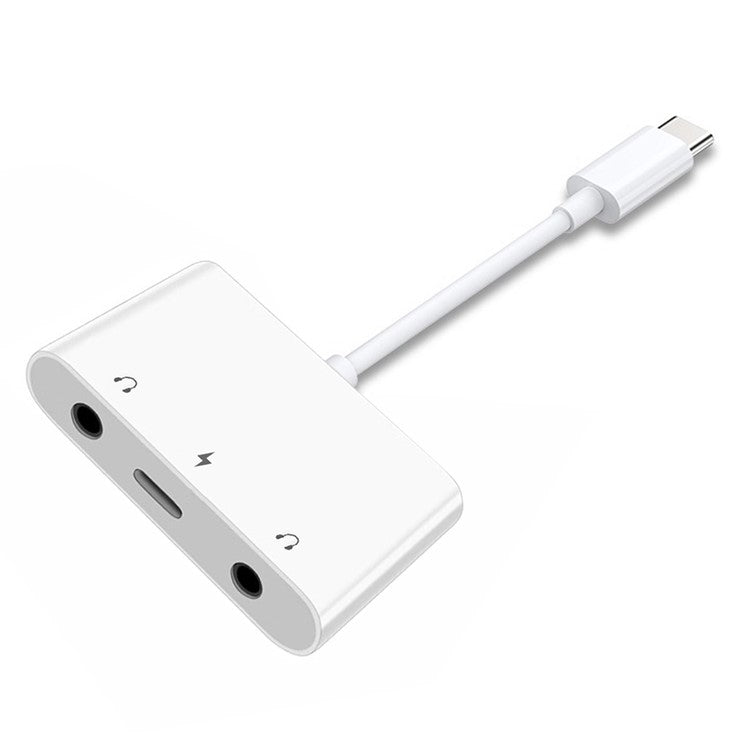 UC-155-TC005 Type C to Dual 3.5mm Audio AUX + MIC Sound Card with PD Power Charge Adapter for Laptop Tablet Phone