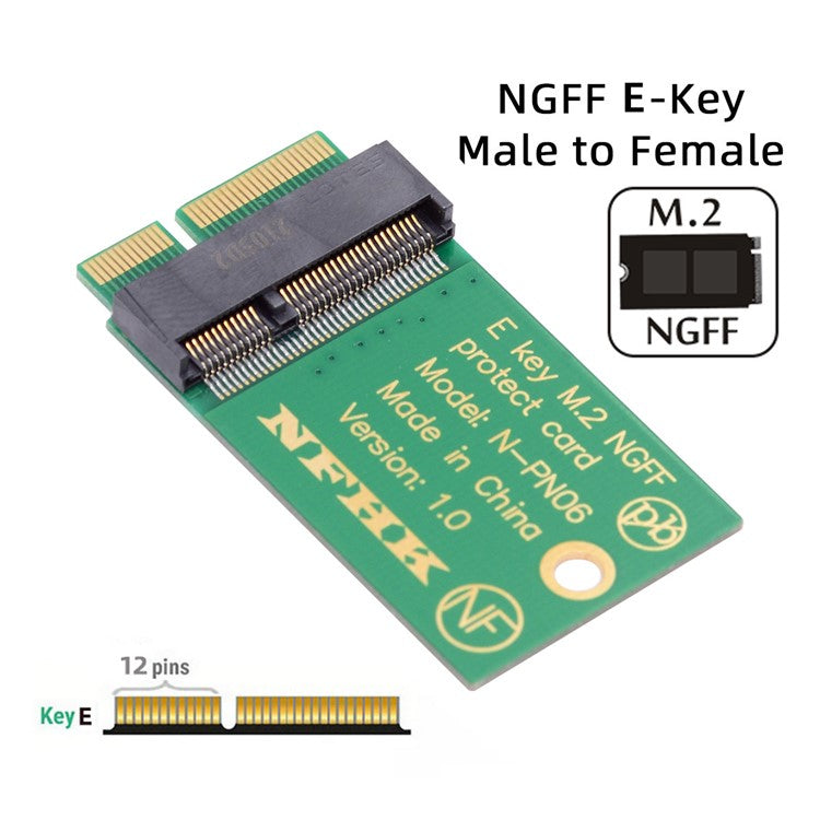 SA-068-EKEY NGFF E-Key A+E Key 22x30mm to 22x42mm Male to Female Extension Adapter for Wireless Card