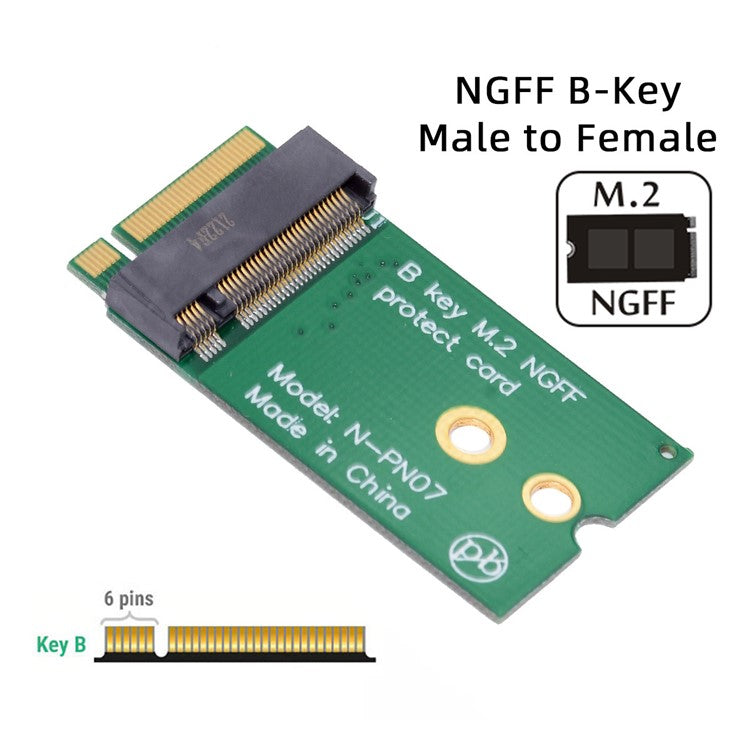 SA-068-BKEY NGFF B Key 22x30mm to 22x42mm Male to Female Extension Adapter for 2230 SSD LTE Card