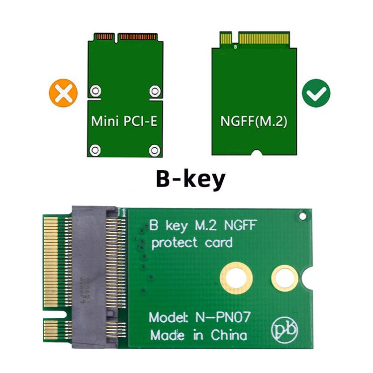 SA-068-BKEY NGFF B Key 22x30mm to 22x42mm Male to Female Extension Adapter for 2230 SSD LTE Card