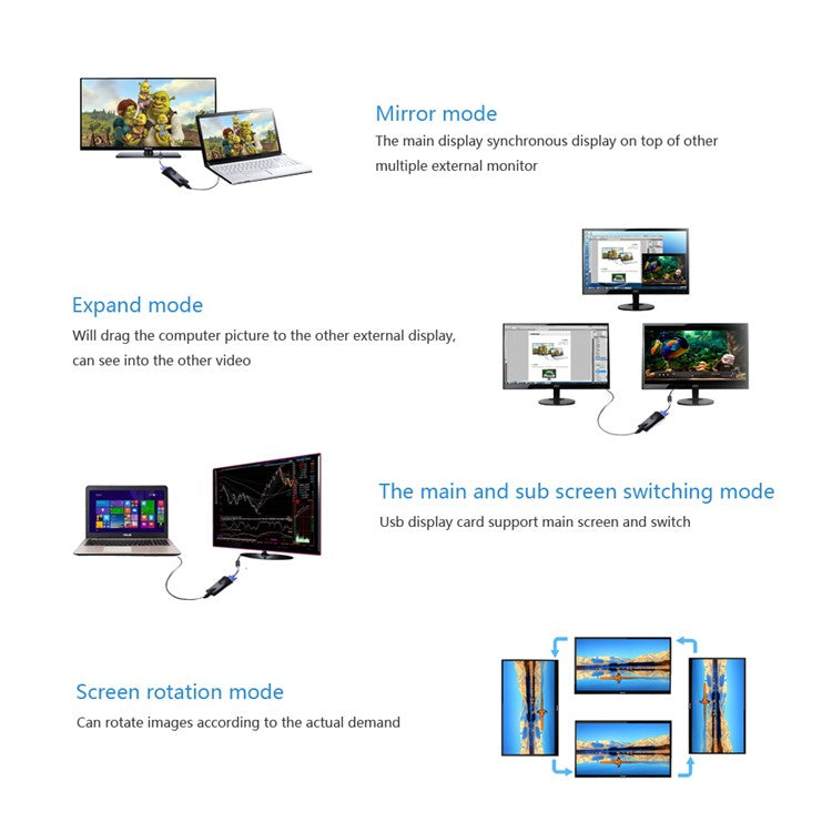 WAVLINK UG17V2 USB to VGA Adapter Converter 1080P Multi-Display Video Cable for Laptop Desktop PC to Larger Monitor