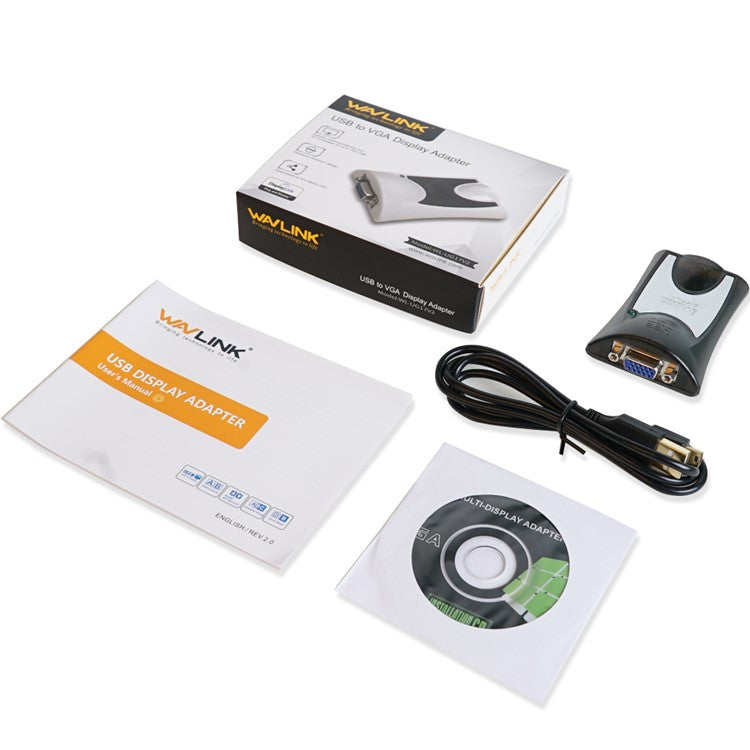 WAVLINK UG17V2 USB to VGA Adapter Converter 1080P Multi-Display Video Cable for Laptop Desktop PC to Larger Monitor