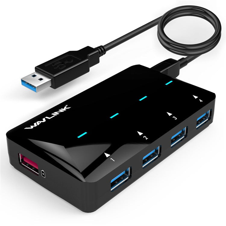 WAVLINK WL-UH3042P1 USB3.0 4-Port Hub 2.4A Fast Charging Adapter for Keyboard Mouse - UK Plug