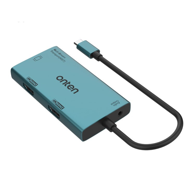 ONTEN M206 4-in-1 USB-C Hub Adapter Type-C to Dual HD+VGA+3.5mm Video Converter Support 4K / 60Hz