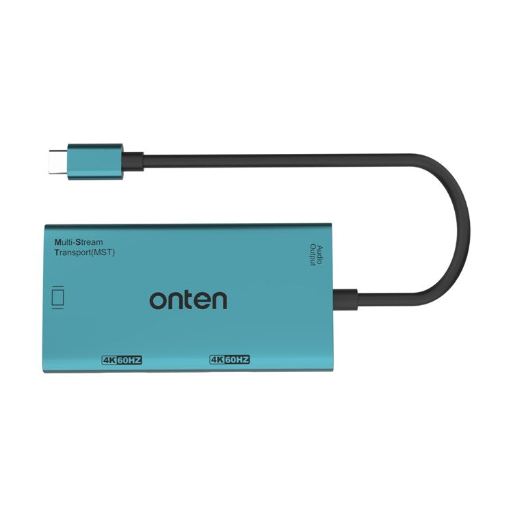 ONTEN M206 4-in-1 USB-C Hub Adapter Type-C to Dual HD+VGA+3.5mm Video Converter Support 4K / 60Hz