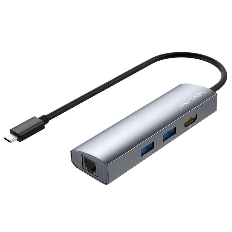 WAVLINK WL-UHP3408 4-in-1 Type-C to HD+2xUSB3.0+Gigabit RJ45 Docking Station USB Hub Adapter