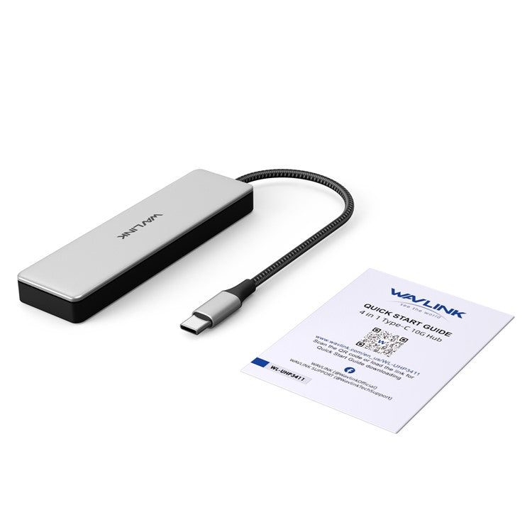 WAVLINK WL-UHP3411 4-in-1 Type-C to 4 USB-C 3.2 Gen2 Ports Adapter 10G Data Transfer Hub