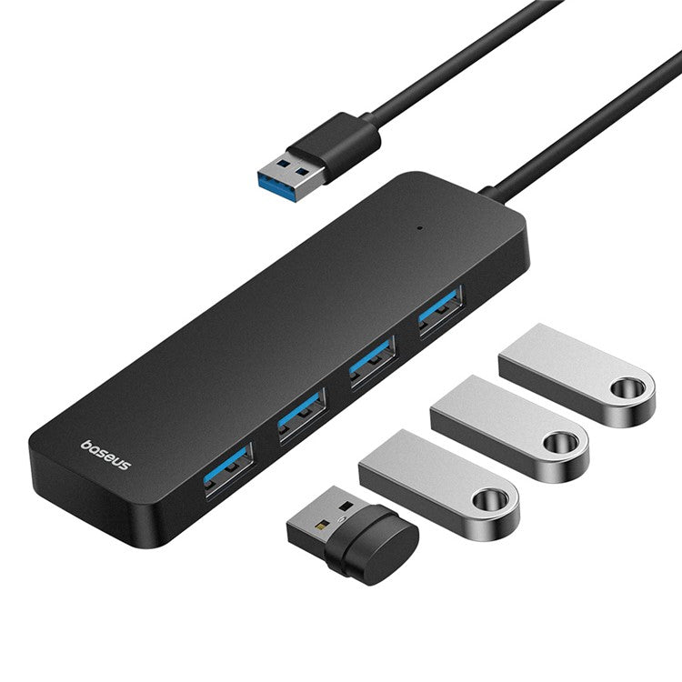 BASEUS UltraJoy Series HUB Lite 150CM Cable USB Adapter to 4 x USB 3.0 Support 5Gbps Transfer Rate - Black