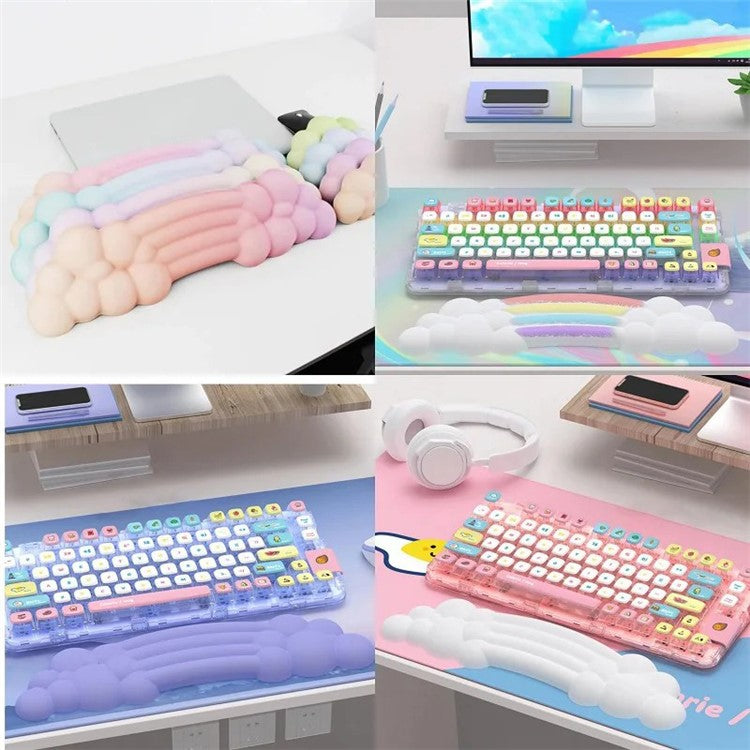 PIWIJOY PJ-01 Cloud Pad Keyboard Wrist Support PU Leather + Memory Foam Wrist Rest Mat