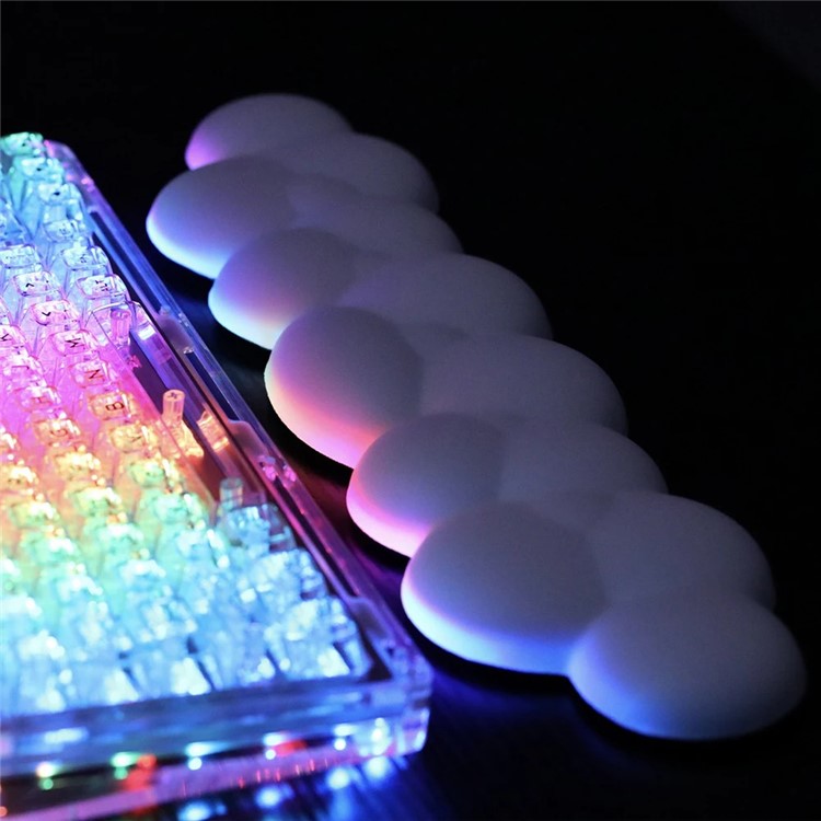 PIWIJOY Marshmallow Wrist Rest Cushion Pad Ergonomic Keyboard Wrist Support with Memory Foam - Mint Green+Pink