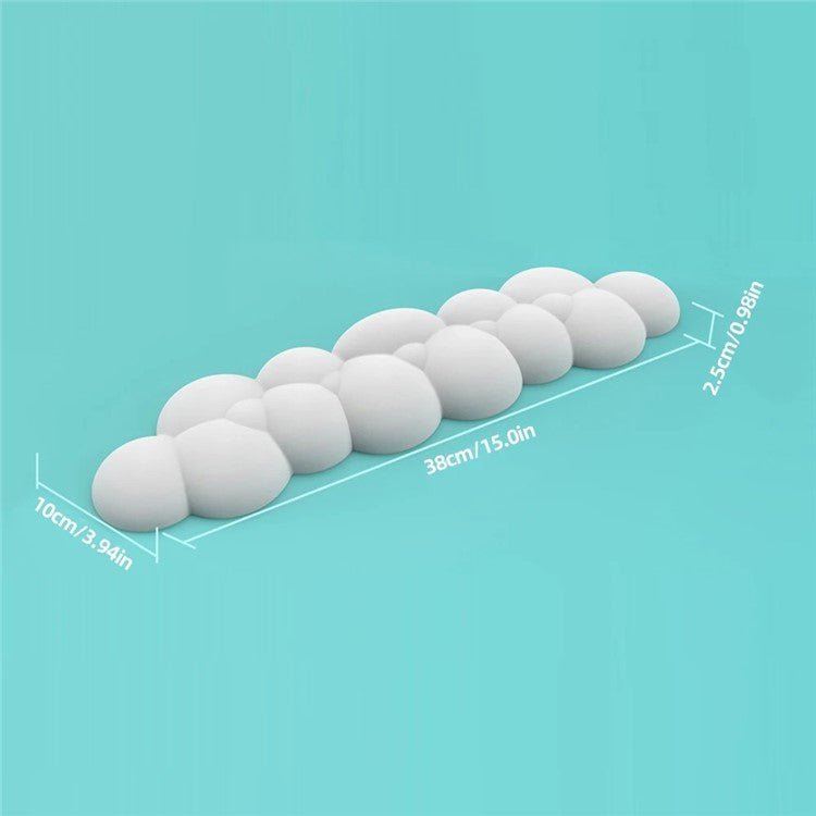 PIWIJOY Marshmallow Wrist Rest Cushion Pad Ergonomic Keyboard Wrist Support with Memory Foam - White+Blue