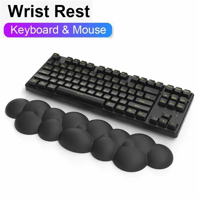 PIWIJOY Marshmallow Wrist Rest Cushion Pad with Memory Foam PU Leather Keyboard Wrist Support - Milky White