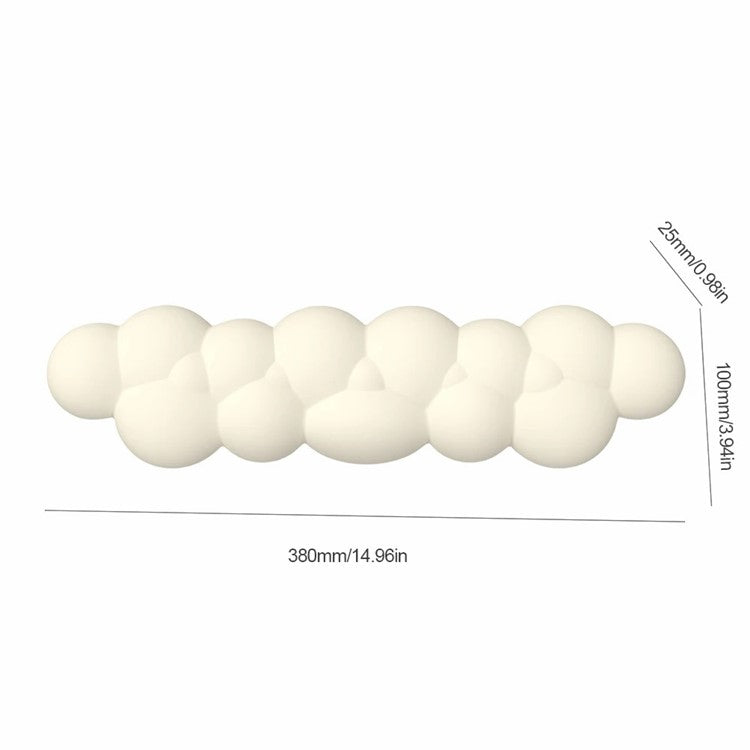 PIWIJOY Marshmallow Wrist Rest Cushion Pad with Memory Foam PU Leather Keyboard Wrist Support - Milky White