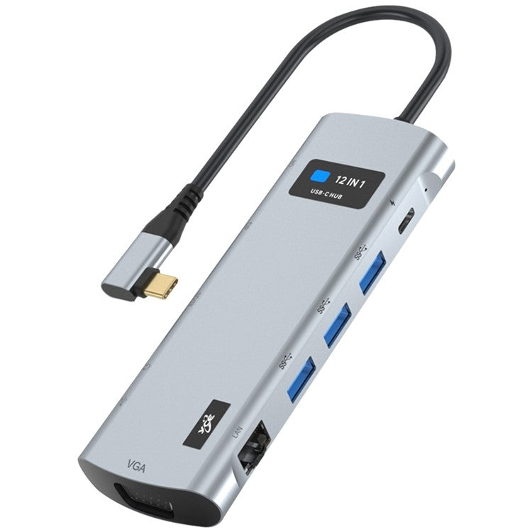 Z261 USB3.1 to PD+USB3.0x3+Type-C+SD / TF+RJ45+3.5mm+DP+HD+VGA 12-in-1 Hub