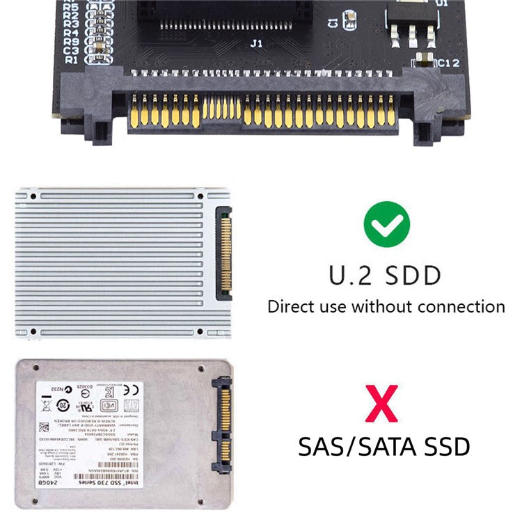 SF-072-2C EDSFF-2C Interface E1L 14+28P SSD to U.2 SFF-8639 Adapter