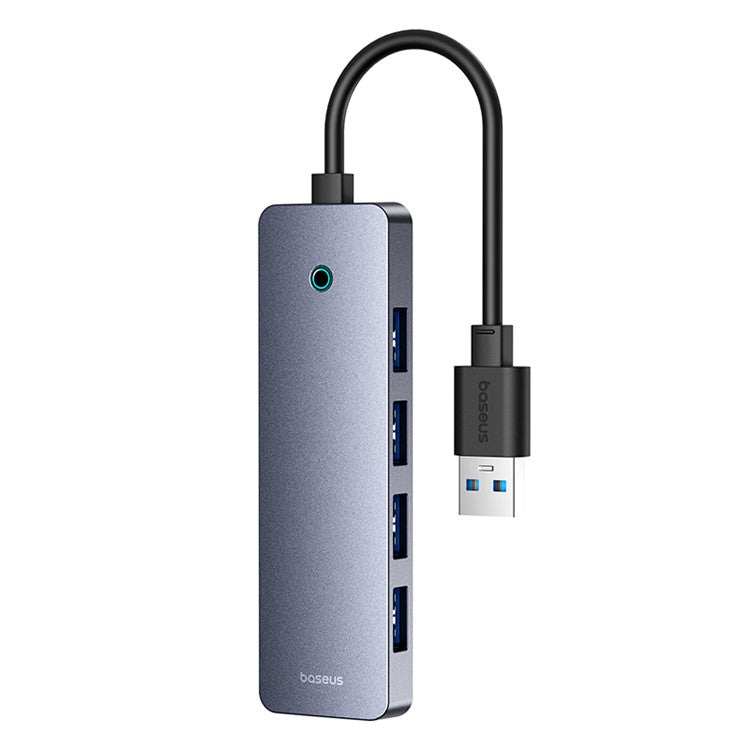 BASEUS UltraJoy Series BS-OH080 15cm 4-Port USB3.0 HUB Lite Portable Docking Station with Type-C 5V, Dark Grey