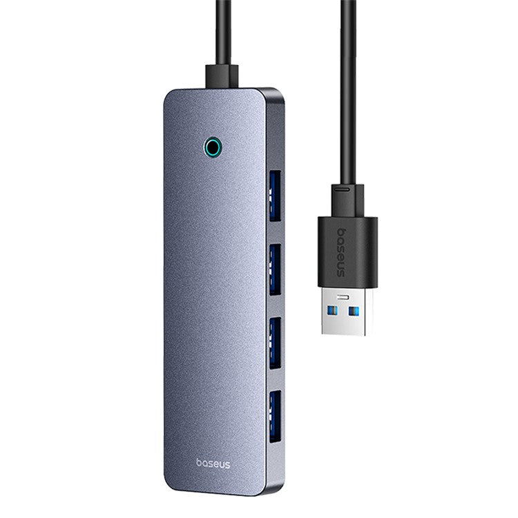 BASEUS UltraJoy Series BS-OH080 50cm 4-Port USB3.0 HUB Lite Mini Docking Station with Type-C 5V, Dark Grey