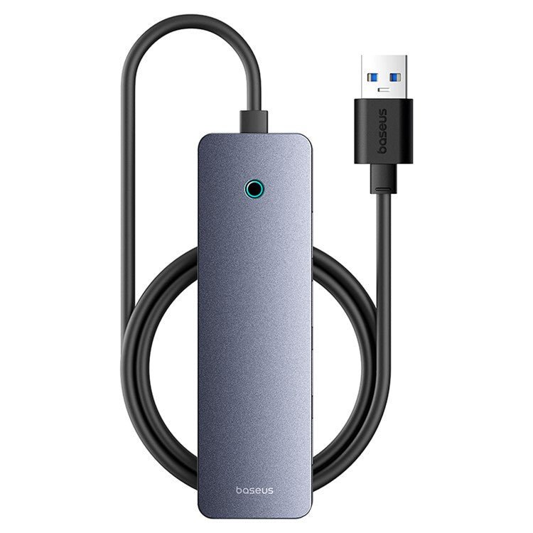 BASEUS UltraJoy Series BS-OH080 100cm Mini Docking Station 4-Port USB3.0 HUB Lite with Type-C 5V, Dark Grey
