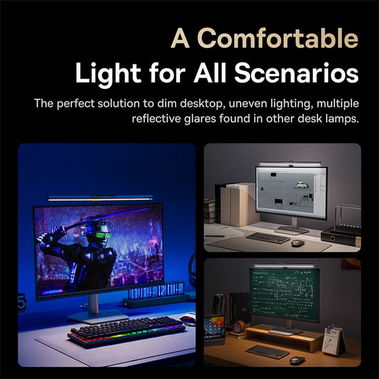 BASEUS i-wok 3 Series BS-LT007 Asymmetric Light Source Magnetic Screen Hanging Light - Cluster Black