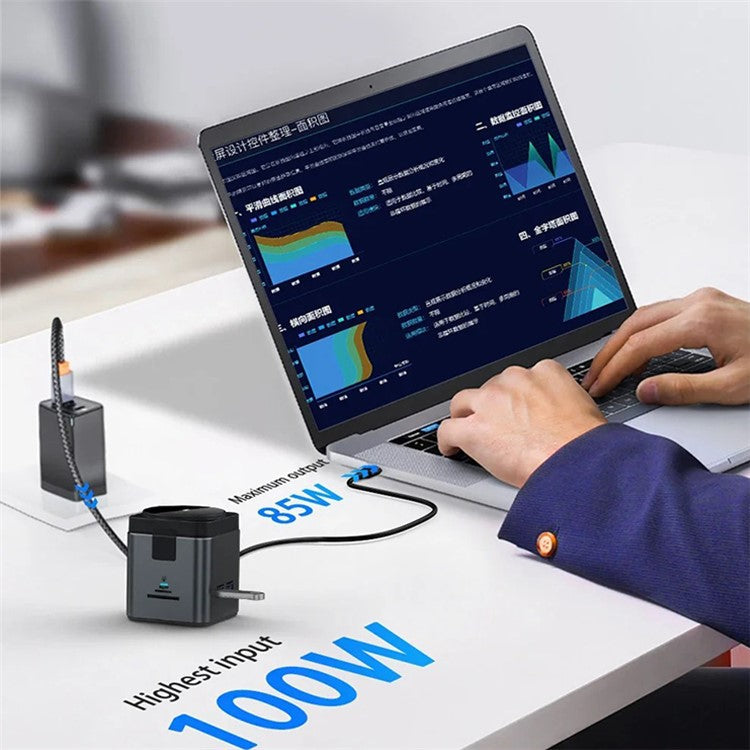 WIWU Wi-W025 9-in-1 Multi-Port Docking Station Hub Adapter with 15W Wireless Charger, HD, PD 100W